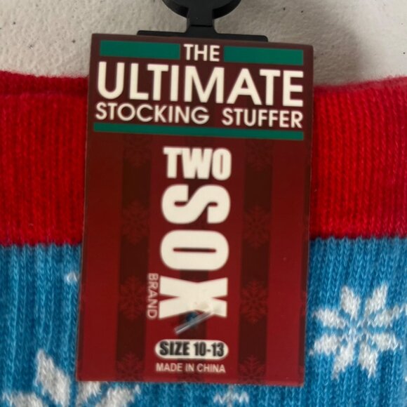 Two Sox Brand Holiday Socks Size 10-13 New Snowflake Santa Christmas - Picture 5 of 5